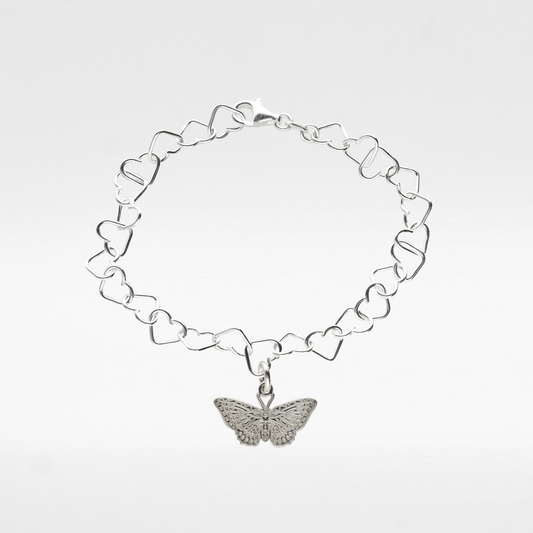 Butterfly Heart Charm Bracelet