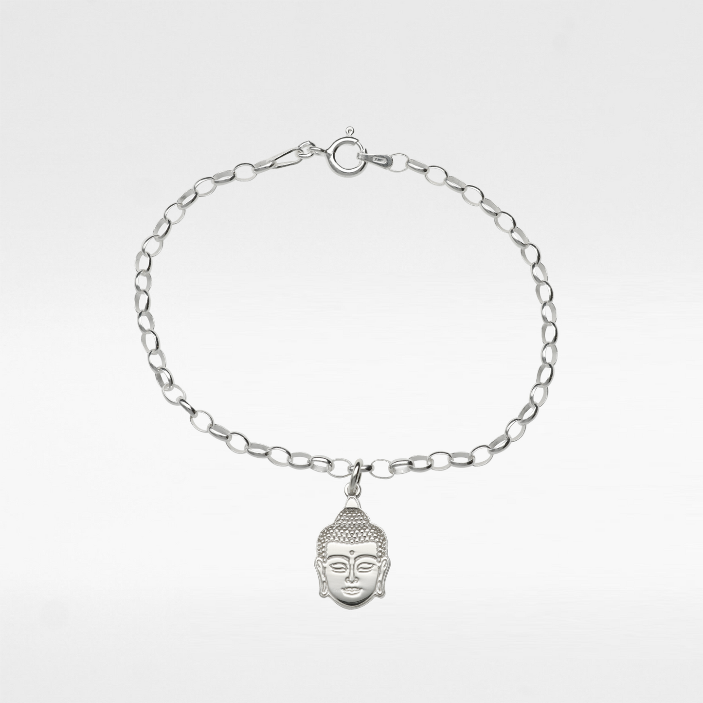 Sterling Silver Buddha Charm Belcher Bracelet