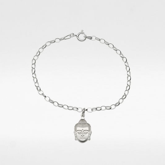 Sterling Silver Buddha Charm Belcher Bracelet